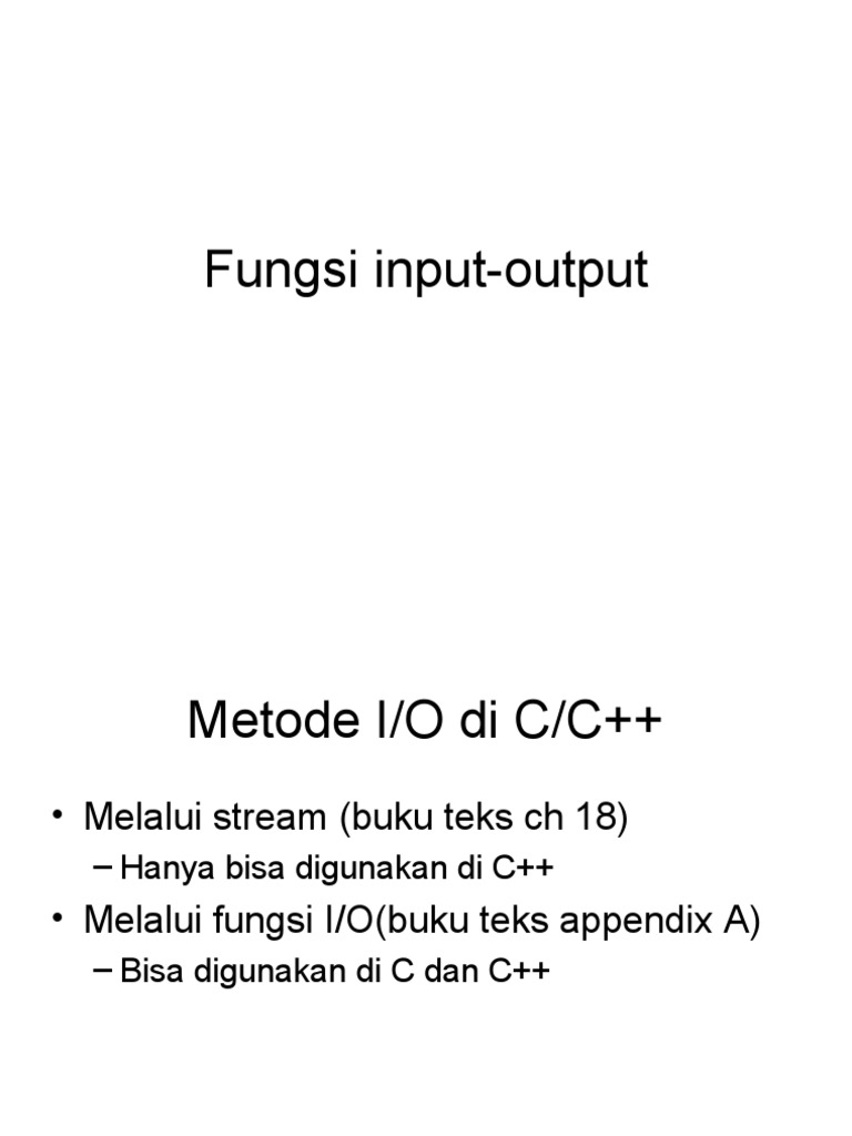 Fungsi Input-Output | PDF | Komputer