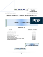 A Write Up On Systran: Tra 611: Computer-Assisted Translation (Cat)