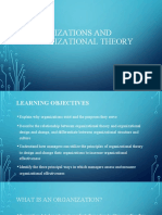 Organizations and Organizational Theory