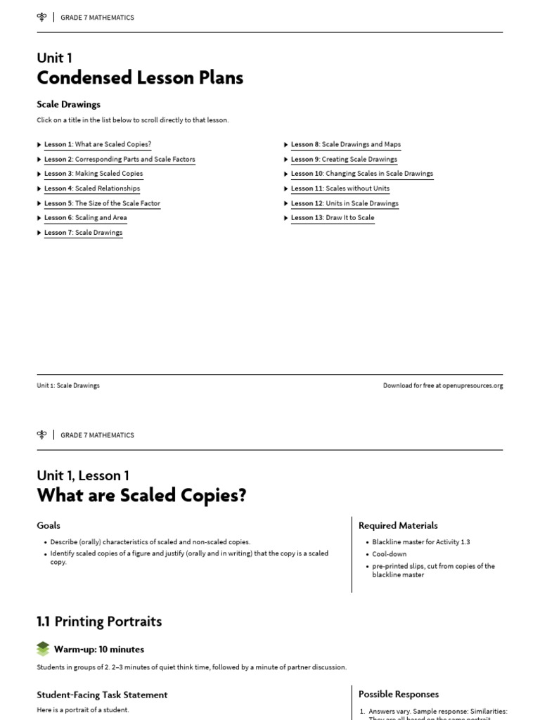 Grade 7.unit 1Teacher Condensed Lessons PDF Triangle Angle
