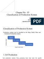 Chapter No: 03 Classification of Production System