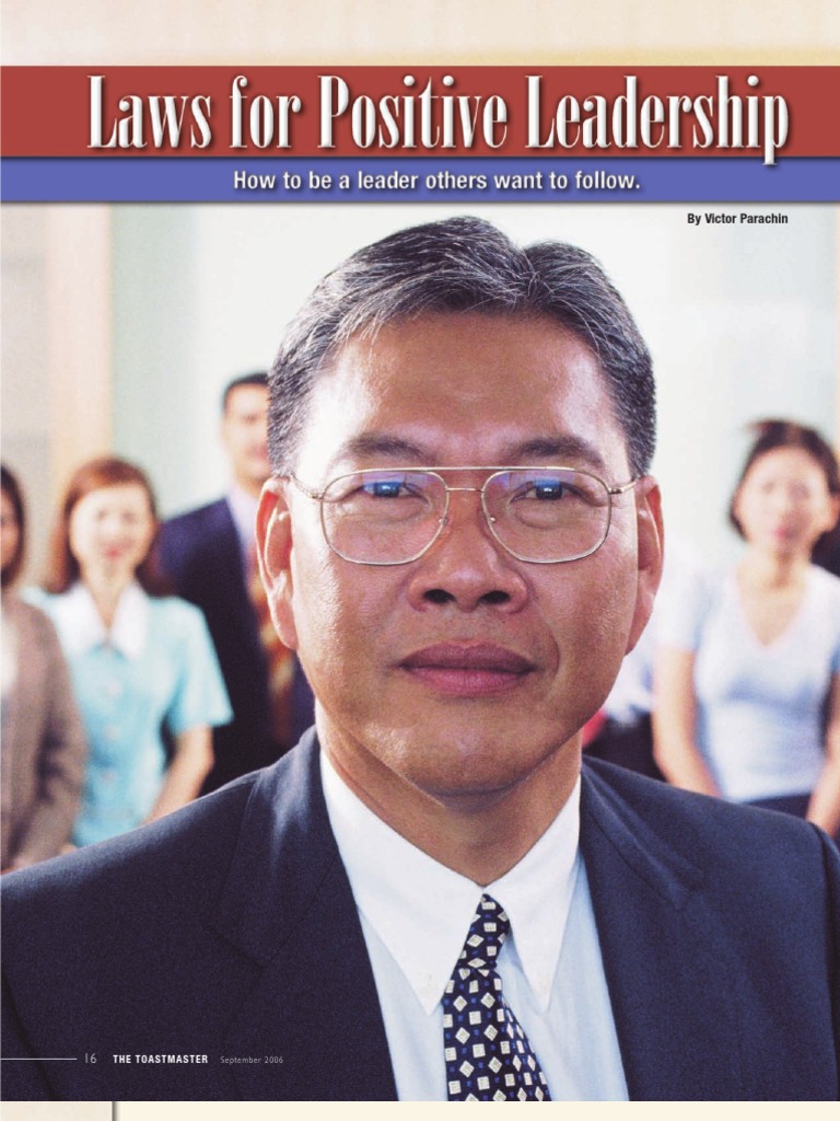 By Victor Parachin The Toastmaster PDF Leadership