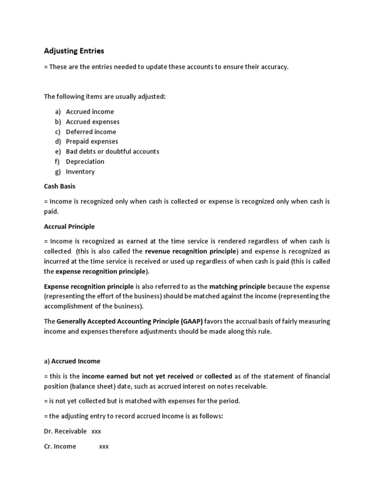 Adjusting Entries PDF Depreciation Accrual