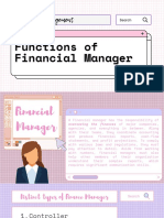 Financial Management: Functions of Financial Manager