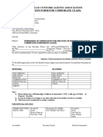 All Pakistan Customs Agents Association (Nomination Form For Corporate Class)