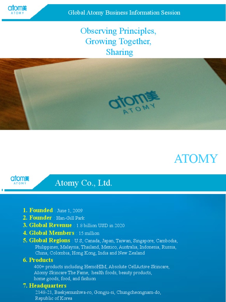Atomy Global Business Overview 2025 | PDF | Cosmetics | Singapore