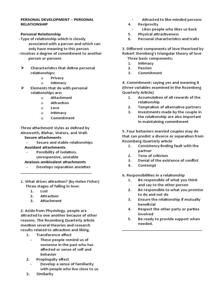 Understanding Personal Relationships | PDF | Love | Romance (Love)