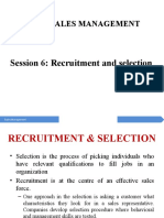 Sales Management: Session 6: Recruitment and Selection