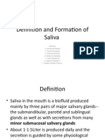 Mechanism of Saliva Formation