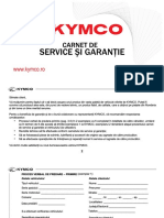 Carnet de Service Si Garantie - KYMCO