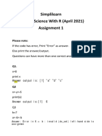PG Data Science With R April 2021 - Assignment 1