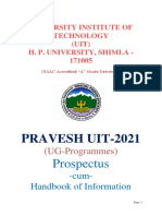 Pravesh Uit-2021: (UG-Programmes)