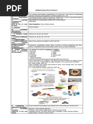 Detailed Lesson plan -science 5