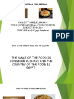 Name:P.Thamilkumaran Title:Internatoinal Food Festival Subject:English TEACHER:Ms.G.Vijaya Lekshemi