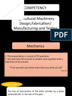 Competency Agricultural Machinery Design, Fabrication/ Manufacturing and Testing