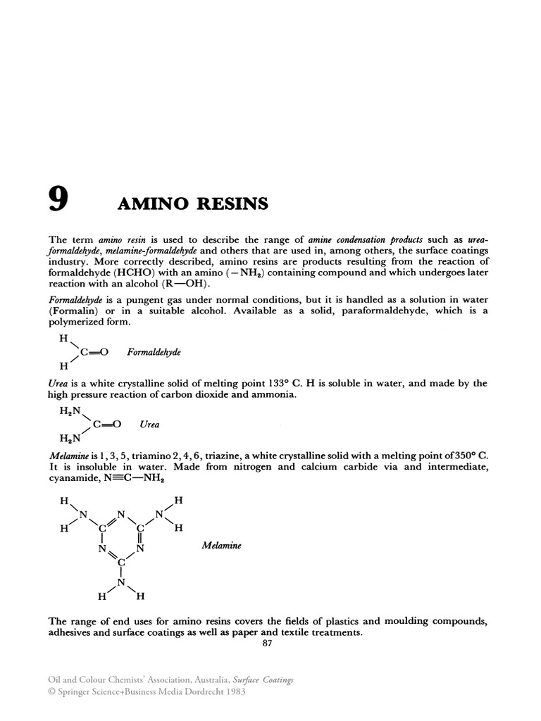 Amino Resins Oil and Colour Chemists' Association, Australia