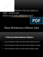 Henninda N.A (Dasar Berlakunnya Hukum Adat)