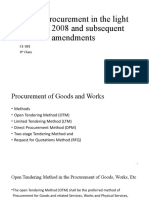 Public procurement methods under PPR 2008
