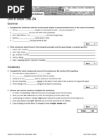 Unit 6 Short Test 2A: Grammar