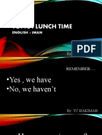 Topic: Lunch Time: English 1 Iman
