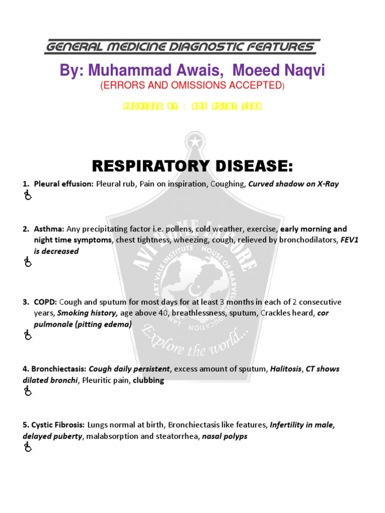 General Medicine Diagnosis Overview | PDF | Cough | Headache