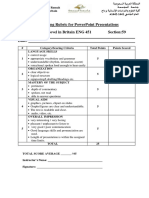 Scoring Rubric for PowerPoint Presentations