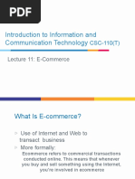 Introduction To Information and Communication Technology: Lecture 11: E-Commerce