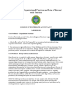 Case Problem: Organizational Function and Role of Internal Audit Function