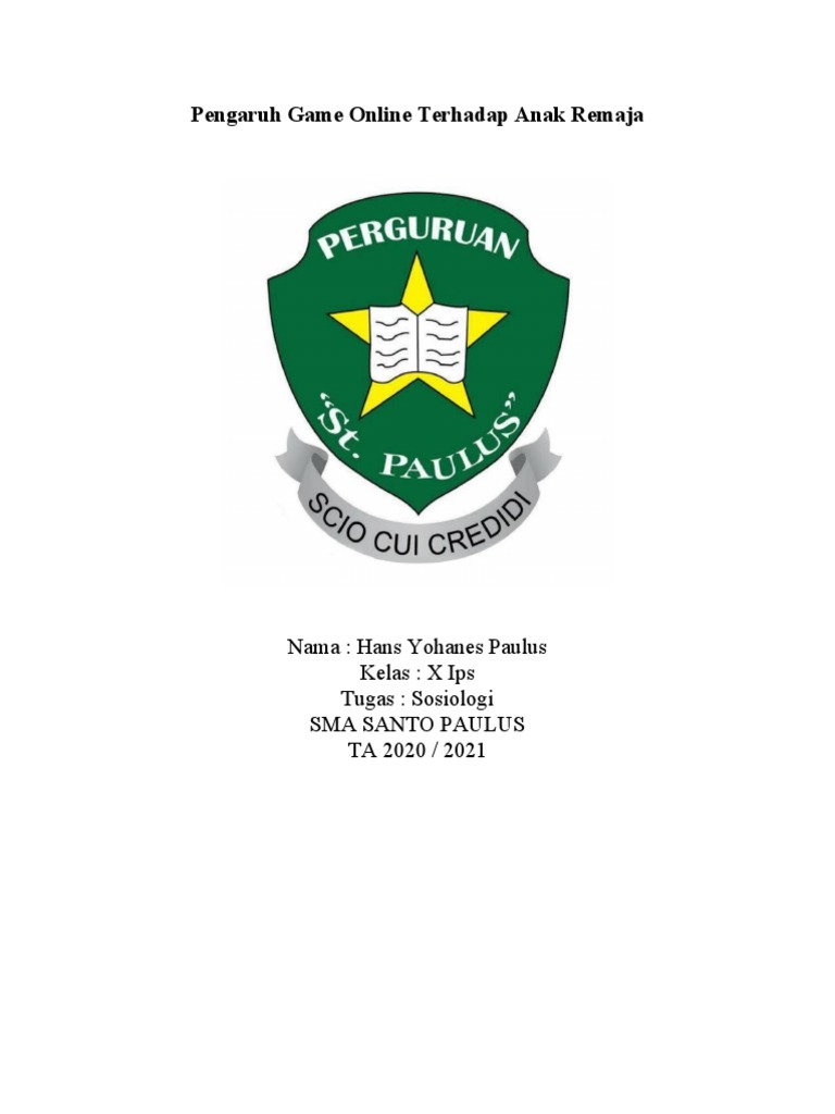 Pengaruh Game Online Terhadap Remaja PDF