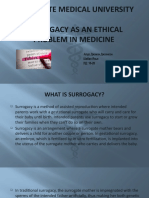 Surrogacy As An Ethical Problem in Medicine