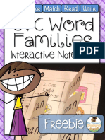 CVC Word Families: Write Make Match Trace Read