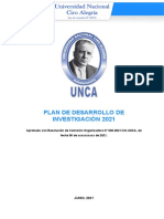 Plan de Investigación UNCA 2021