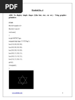 Practical No.-4 AIM: To Display Simple Shapes (Like Hut, Star, Car Etc.) Using Graphics Primitives