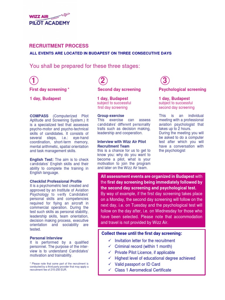 Wizz Air Pilot Recruitment Process Guide | PDF | Psychological Testing ...