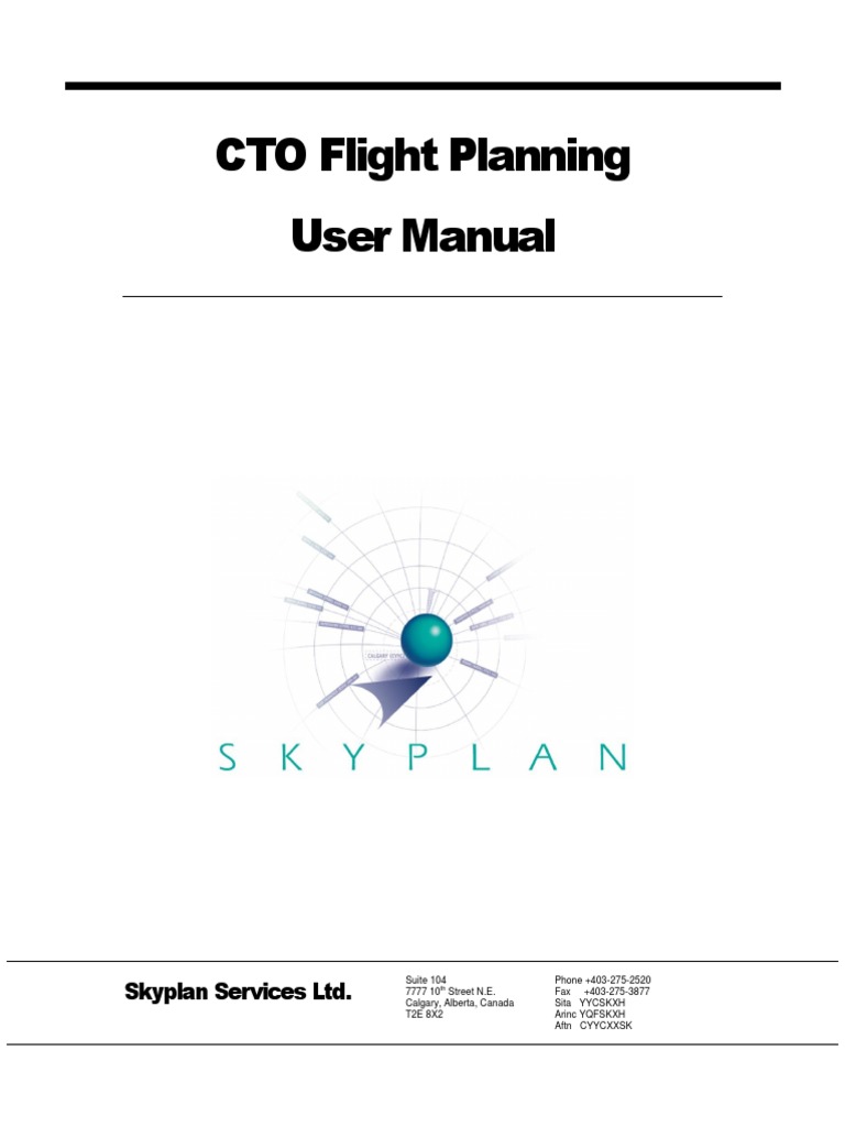 CTO Flight Planning User Manual | PDF | Aviation | Aircraft