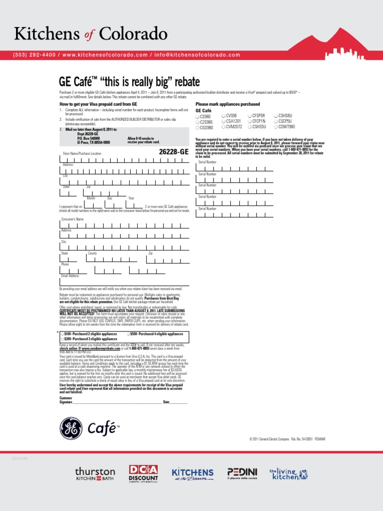 GE Caf this Is Really Big Rebate Rebate Marketing Visa Inc 