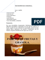 Parfait de Frutas y Granola