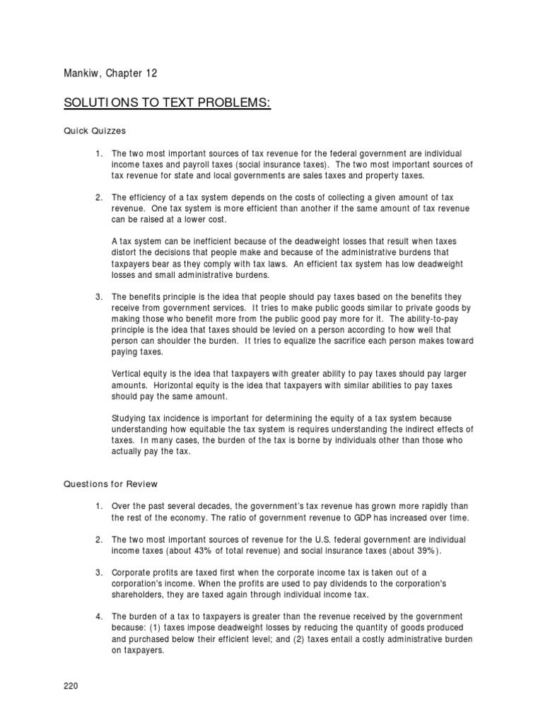 Answers To Chapter 12 Questions | PDF | Taxes | Capital Gain