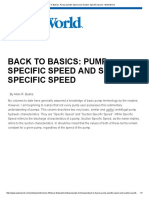 Back To Basics: Pump Specific Speed and Suction Specific Speed