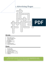 Advertising Slogan Crossword