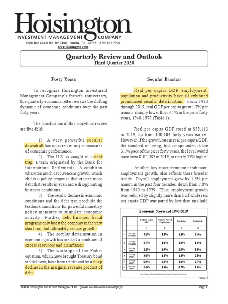 OMS 3QHoisington PDF Money Supply Federal Reserve