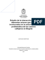 Estudio de La Interacción de Los Diferentes Actores Que Están Involucrados en La Solución de La Problemática de Los Caninos Callejeros en Bogotá.