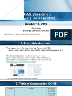 KX-NS Version 8.0 Software Release Note: October 15, 2019
