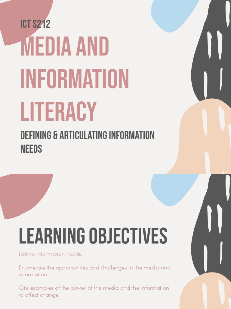 Defining & Articulating Information Needs PDF Mass Media Information