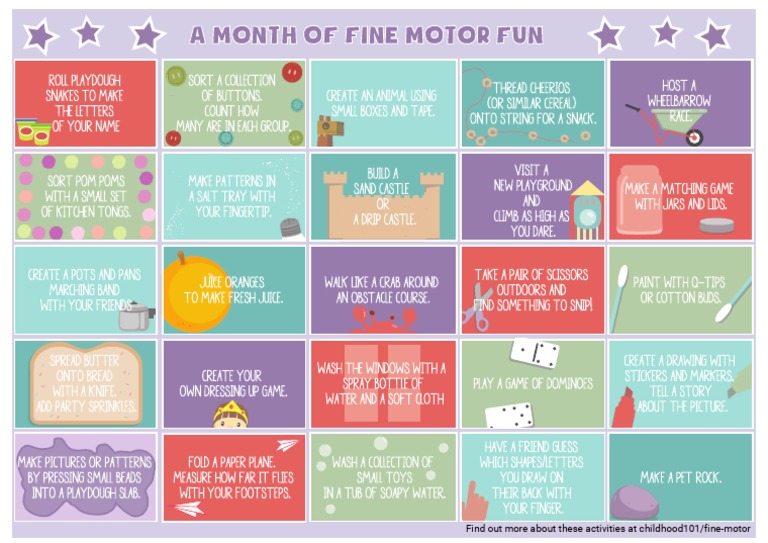 Fine Motor Activity Calendar | PDF