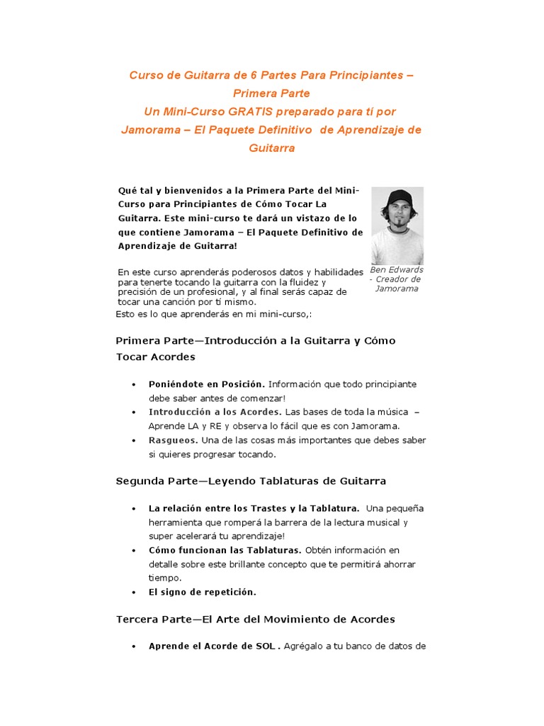 Curso de Guitarra para Principiantes | PDF | Acorde (Música) | Guitarras