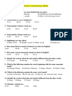 Phonetic and Phonology MCQs