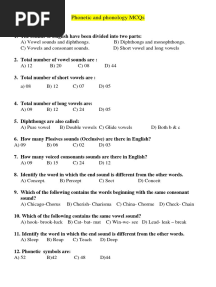 Phonetic and Phonology MCQs