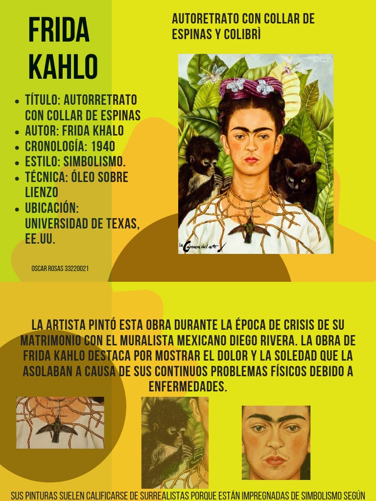 Frida Kahlo Autorretrato Con Collar