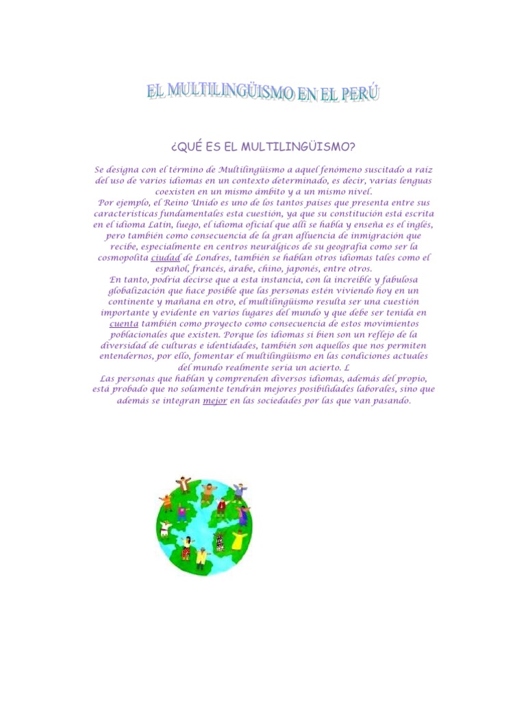 Qué ES EL MULTILINGÜISMO